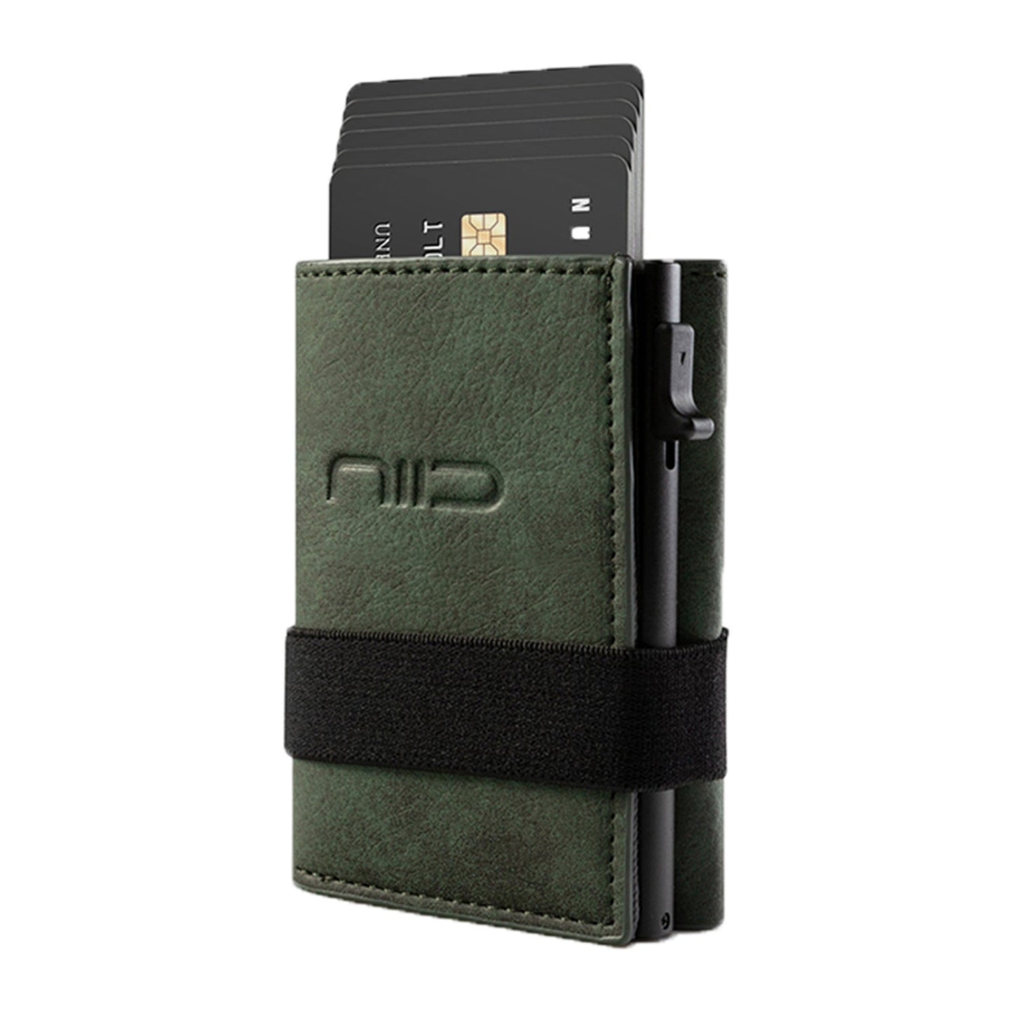 NIID Slide II Vegan Leather Mini Wallet Dark Green