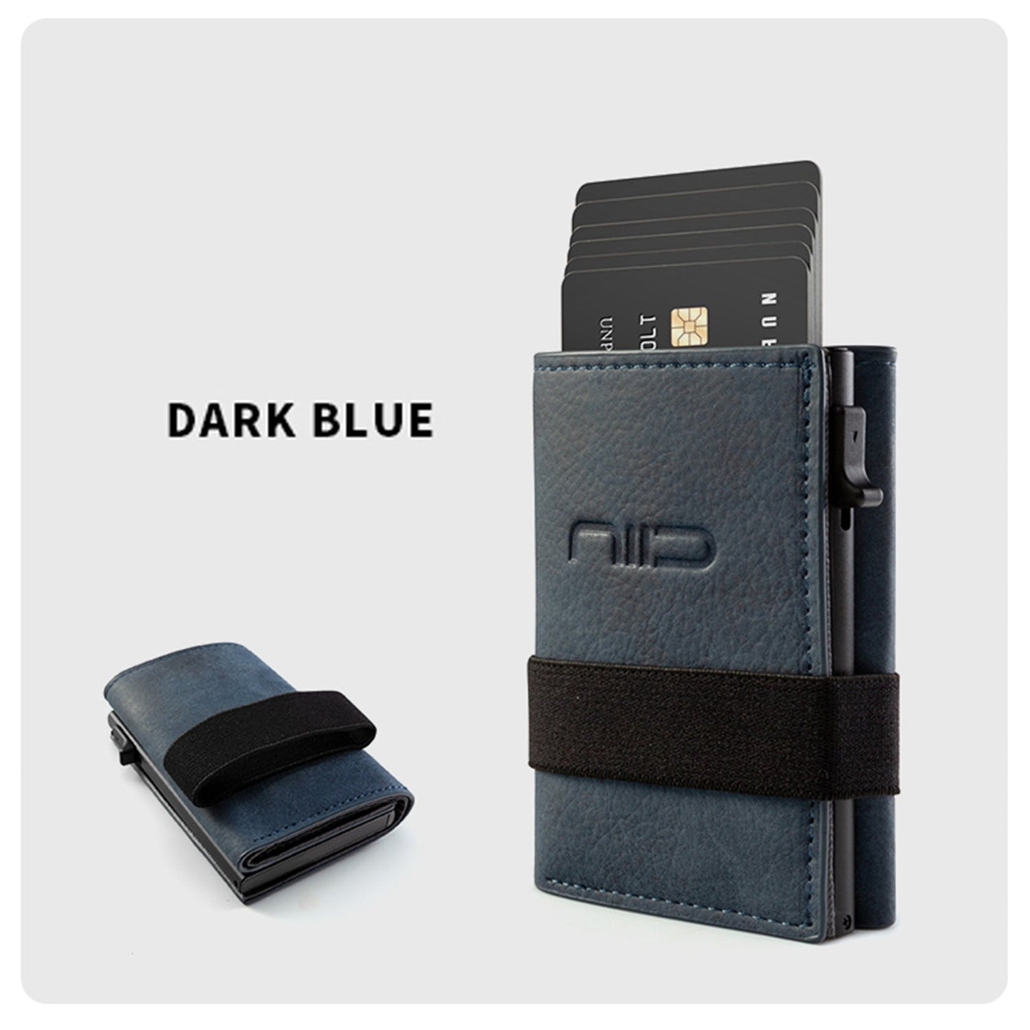 NIID Slide II Vegan Leather Mini Wallet Dark Blue